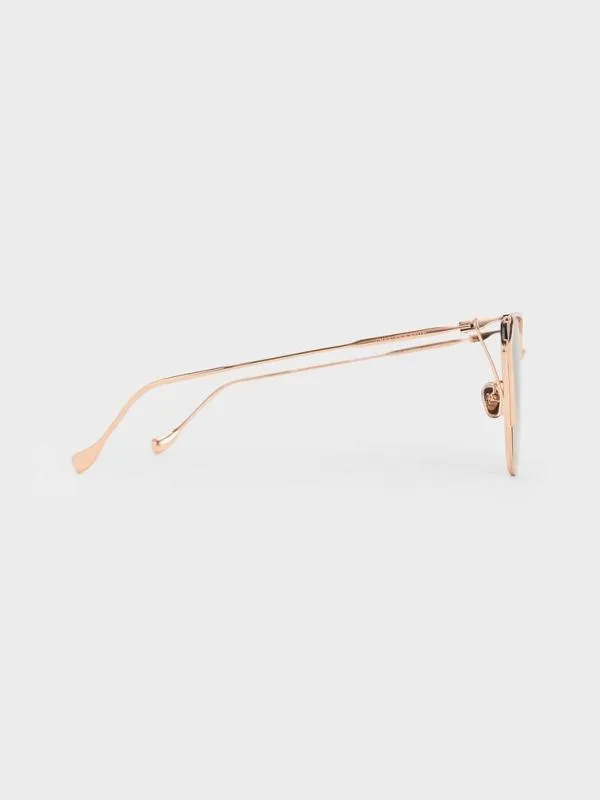 Women Shea MetallicRim Square Sunglasses 8211 Rose Gold CHARLES and KEITH Square