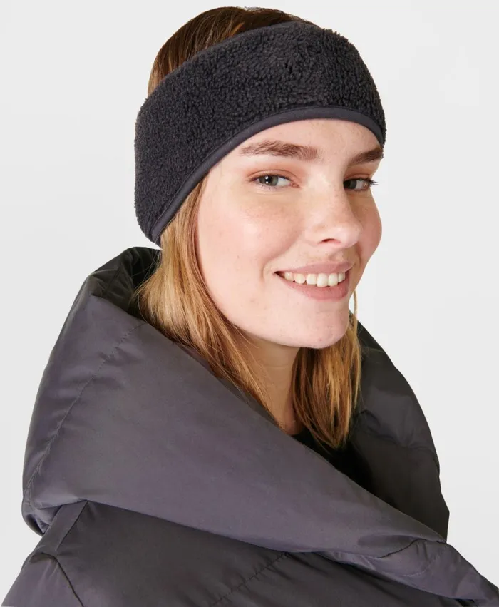 Women Sherpa Reversible Earwarmer Urban Grey Sweaty Betty Hats Scarves Gloves