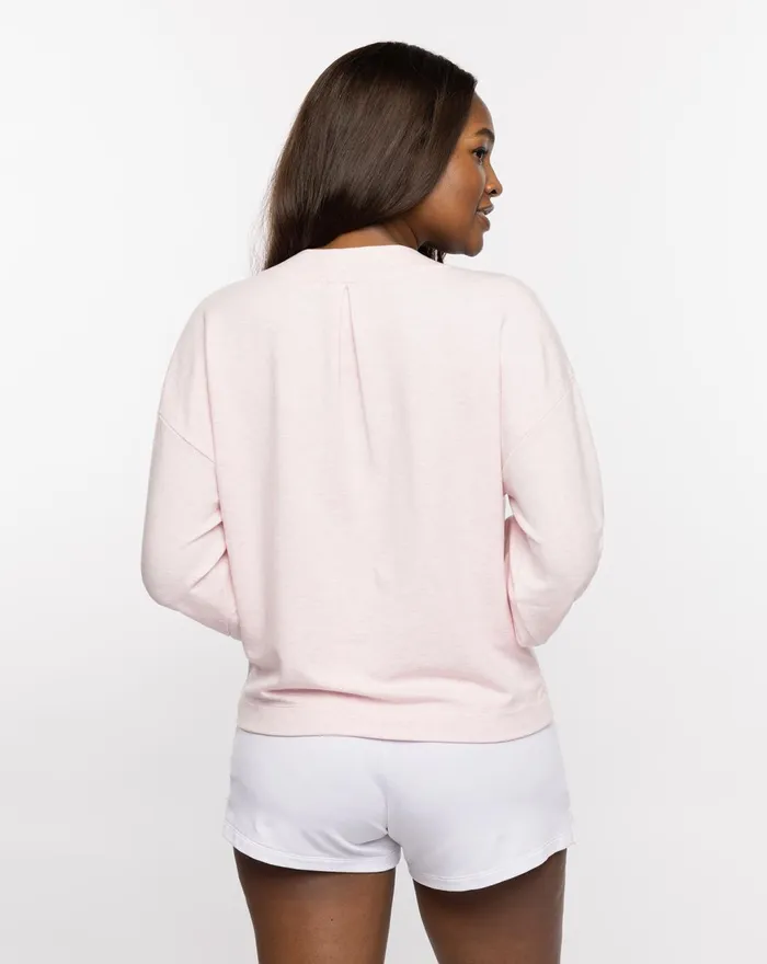 Women Shirts and Tops TravisMathew VIP TREATMENT CLOUD FRENCH TERRY TOP Heather Lilac Women Shirts and Tops TravisMathew VIP TREATMENT CLOUD FRENCH TERRY TOP Heather Lilac