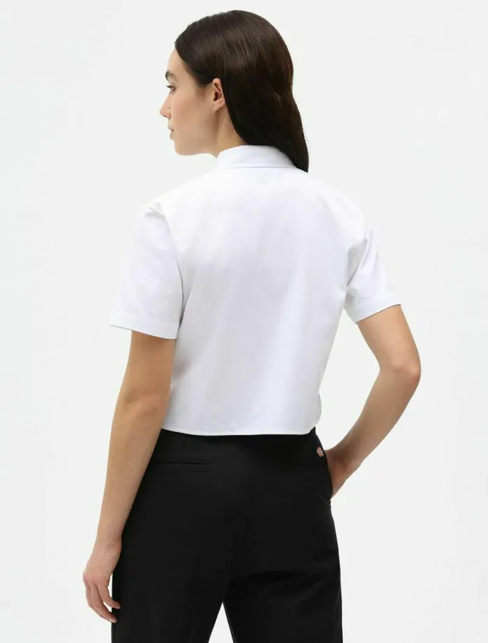 Women Shirts Dickies Cropped Work Shirt White