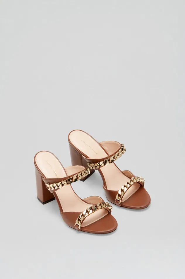 Women Shoes Scanlan Theodore SANDAL WITH CHAINS DETAIL 95 COCOA Women Shoes Scanlan Theodore SANDAL WITH CHAINS DETAIL 95 COCOA