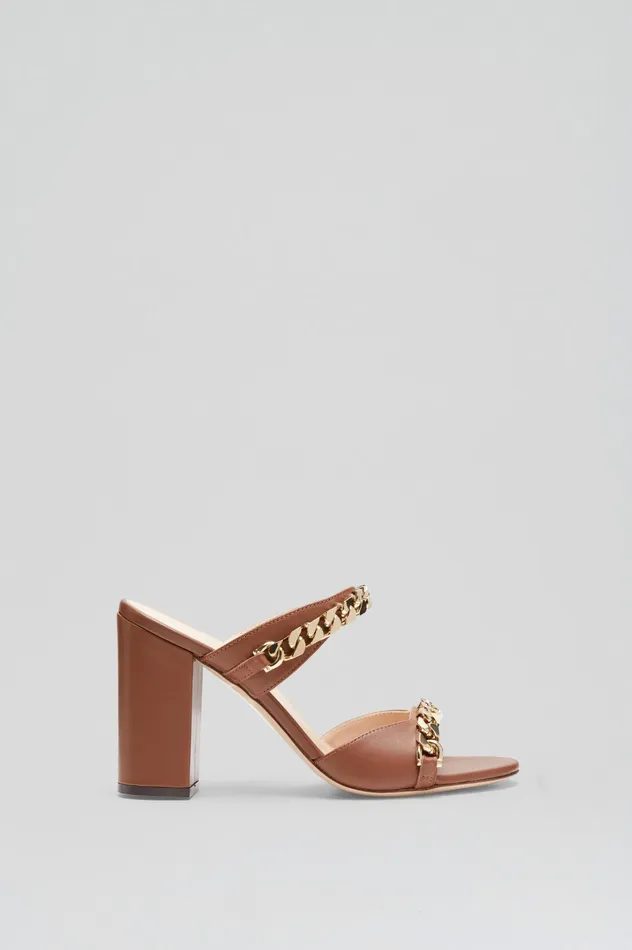 Women Shoes Scanlan Theodore SANDAL WITH CHAINS DETAIL 95 COCOA Women Shoes Scanlan Theodore SANDAL WITH CHAINS DETAIL 95 COCOA
