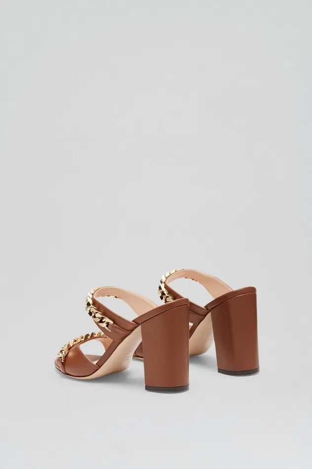 Women Shoes Scanlan Theodore SANDAL WITH CHAINS DETAIL 95 COCOA Women Shoes Scanlan Theodore SANDAL WITH CHAINS DETAIL 95 COCOA
