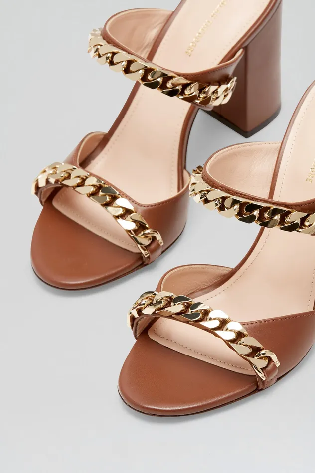 Women Shoes Scanlan Theodore SANDAL WITH CHAINS DETAIL 95 COCOA Women Shoes Scanlan Theodore SANDAL WITH CHAINS DETAIL 95 COCOA