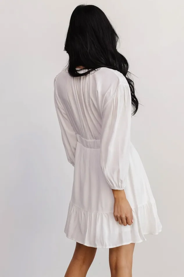 Women Short Dresses Baltic Born Amelia Boho Mini Dress Off White