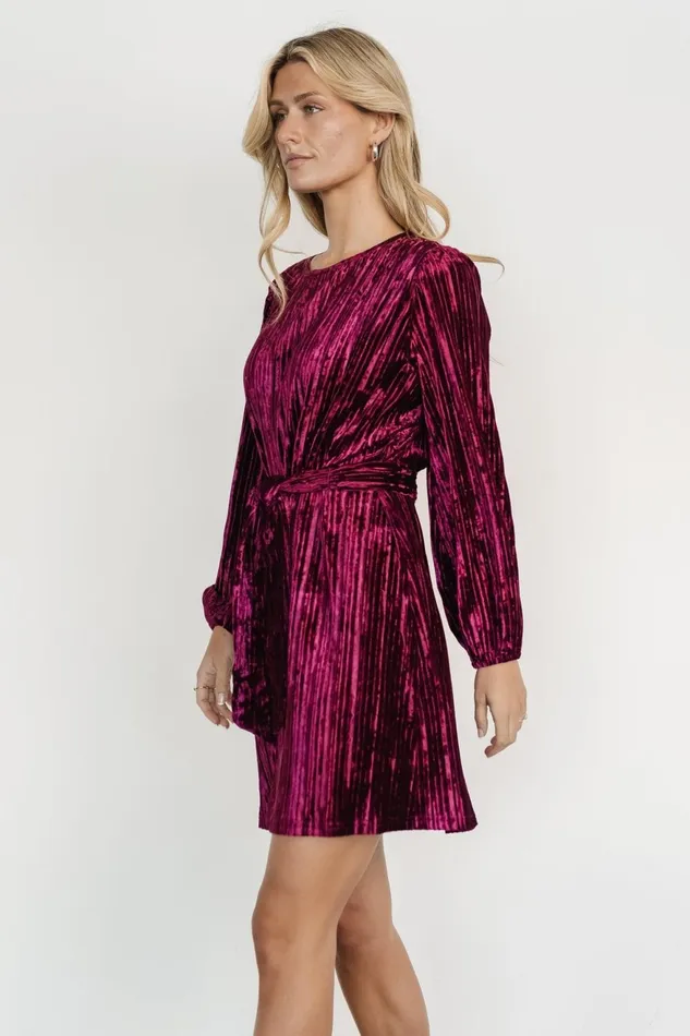 Women Short Dresses Baltic Born Anastasia Velvet Short Dress Wine Berry Women Short Dresses Baltic Born Anastasia Velvet Short Dress Wine Berry