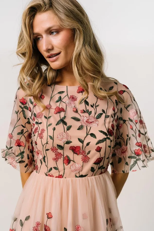 Women Short Dresses Baltic Born Duchess Tulle Dress Rose Garden Women Short Dresses Baltic Born Duchess Tulle Dress Rose Garden