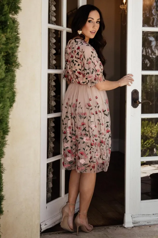 Women Short Dresses Baltic Born Duchess Tulle Dress Rose Garden Women Short Dresses Baltic Born Duchess Tulle Dress Rose Garden