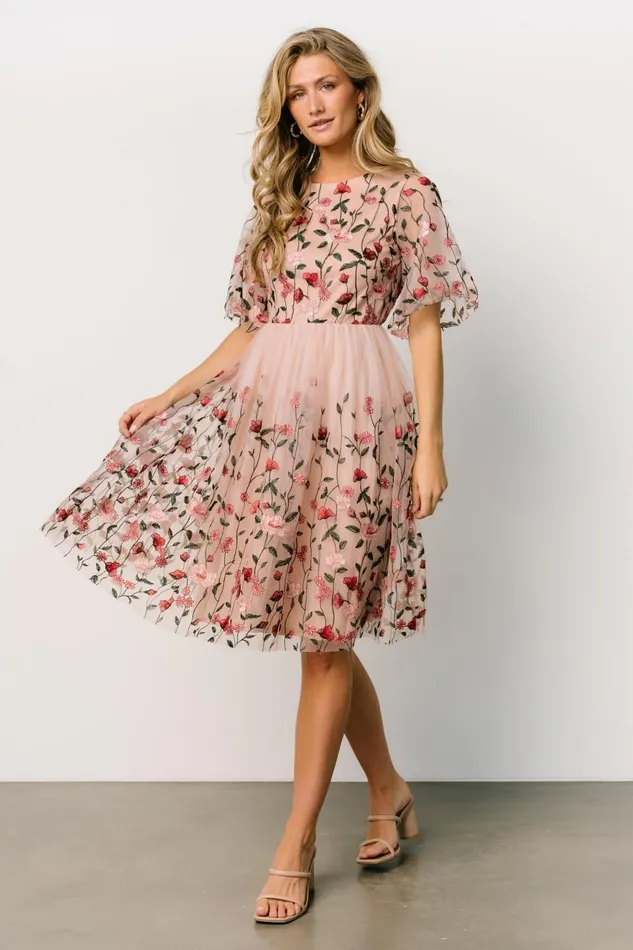 Women Short Dresses Baltic Born Duchess Tulle Dress Rose Garden Women Short Dresses Baltic Born Duchess Tulle Dress Rose Garden