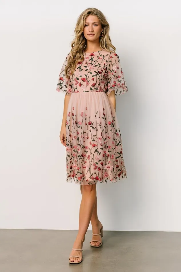 Women Short Dresses Baltic Born Duchess Tulle Dress Rose Garden Women Short Dresses Baltic Born Duchess Tulle Dress Rose Garden