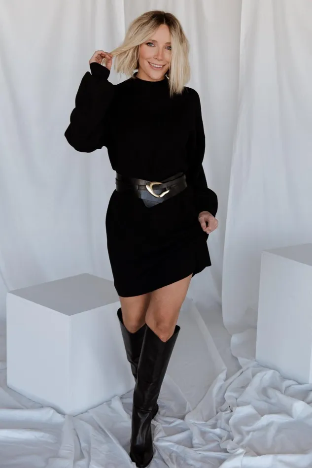 Women Short Dresses Baltic Born Jennings Sweater Dress Black