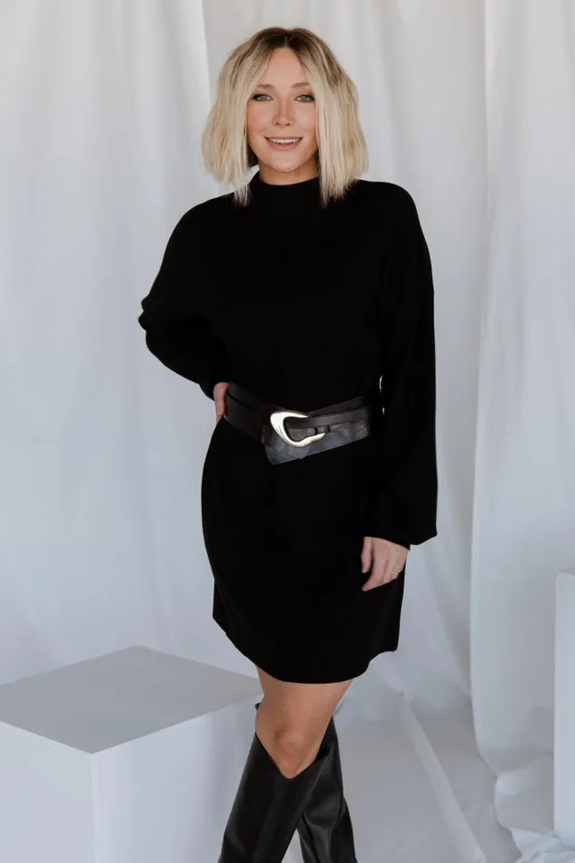 Women Short Dresses Baltic Born Jennings Sweater Dress Black Women Short Dresses Baltic Born Jennings Sweater Dress Black