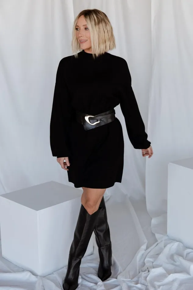 Women Short Dresses Baltic Born Jennings Sweater Dress Black Women Short Dresses Baltic Born Jennings Sweater Dress Black