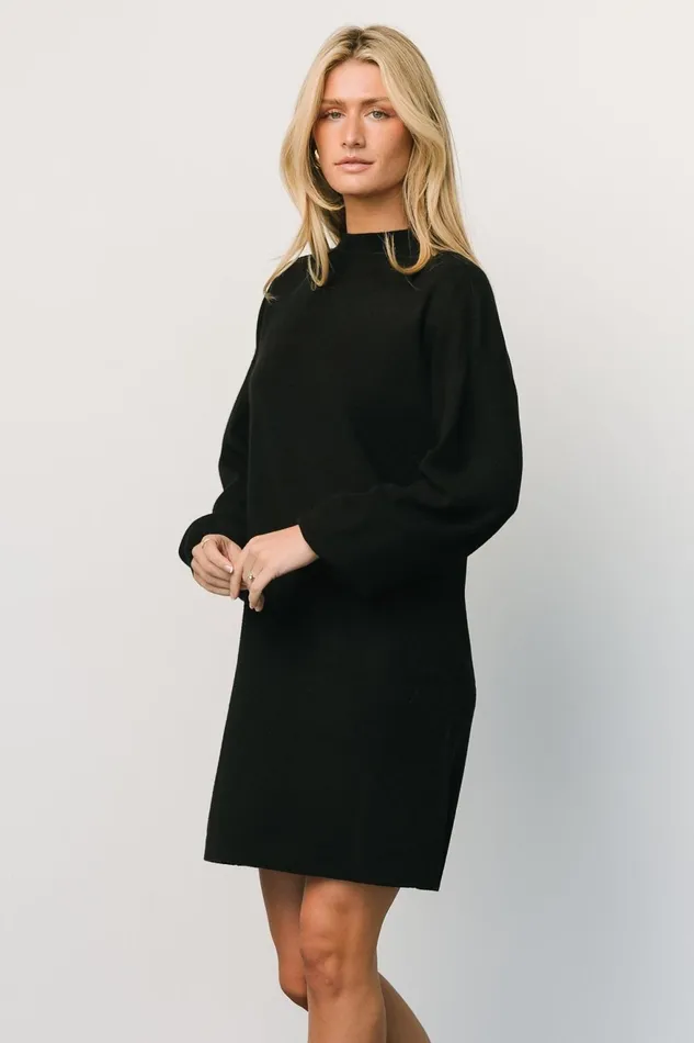 Women Short Dresses Baltic Born Jennings Sweater Dress Black Women Short Dresses Baltic Born Jennings Sweater Dress Black