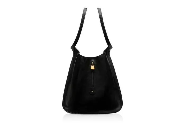 Women Shoulder Bags Tom Ford Large Leather Padlock Shoulder Bag Black
