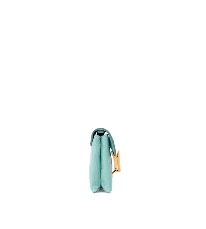 Women Shoulder Bags Tom Ford Shiny Stamped Crocodile Leather Monarch Mini Bag Pastel Turquoise Women Shoulder Bags Tom Ford Shiny Stamped Crocodile Leather Monarch Mini Bag Pastel Turquoise
