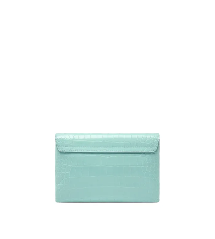 Women Shoulder Bags Tom Ford Shiny Stamped Crocodile Leather Monarch Mini Bag Pastel Turquoise Women Shoulder Bags Tom Ford Shiny Stamped Crocodile Leather Monarch Mini Bag Pastel Turquoise