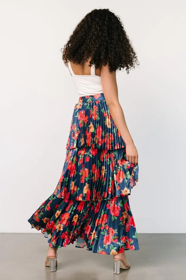 Women Skirts Baltic Born Alaina Tiered Maxi Skirt Navy Floral Women Skirts Baltic Born Alaina Tiered Maxi Skirt Navy Floral
