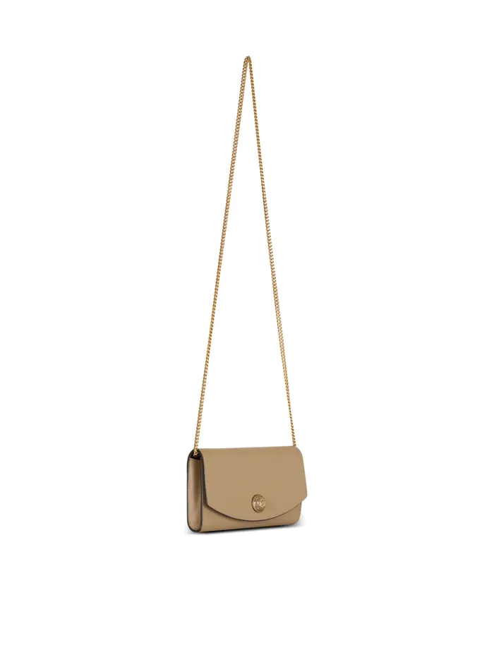 Women Small Leather Goods Balmain Emblegraveme Grained Calfskin Clutch Brown