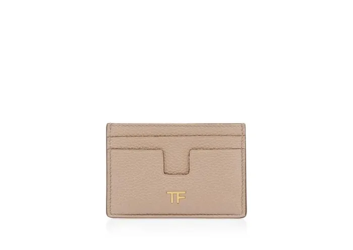 Women Small Leather Goods Tom Ford Grain Leather Classic Tf Card Holder Silk Taupe Women Small Leather Goods Tom Ford Grain Leather Classic Tf Card Holder Silk Taupe