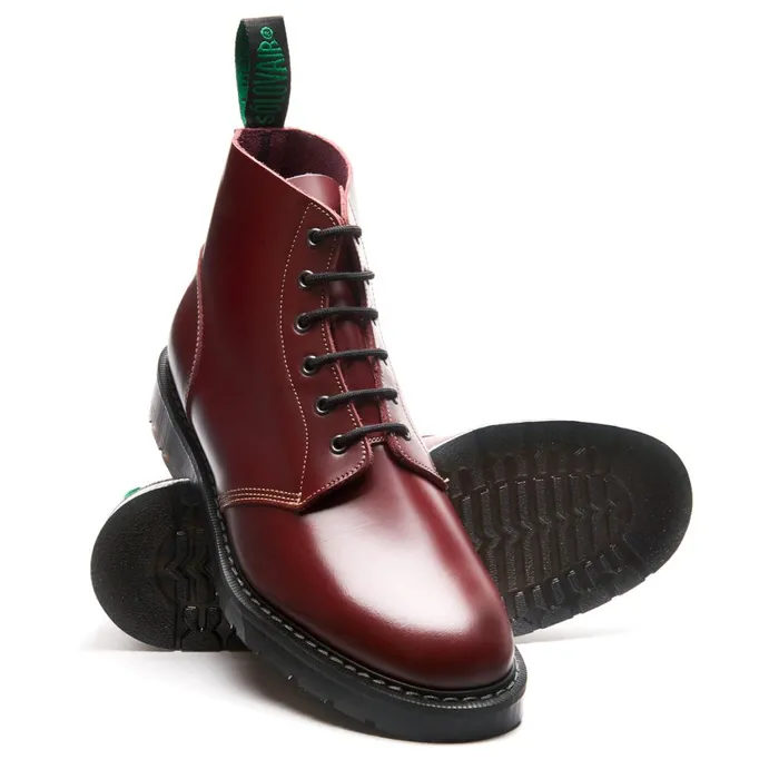 Women Solovair Astronaut Boots Oxblood HiShine 6 Eye Astronaut Boot