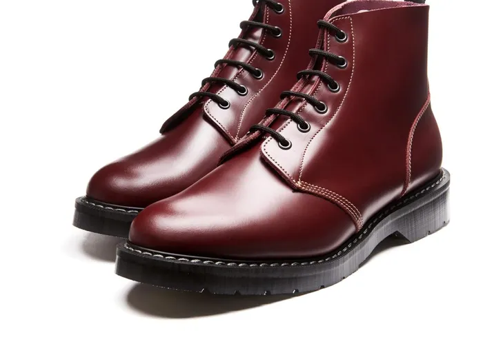Women Solovair Astronaut Boots Oxblood HiShine 6 Eye Astronaut Boot
