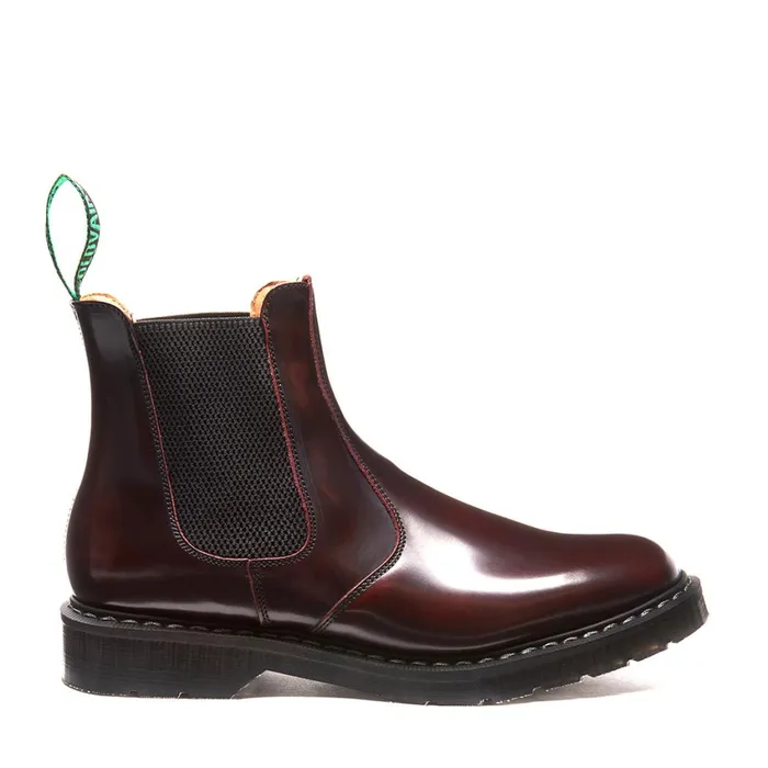 Women Solovair Dealer Boots Burgundy RubOff Dealer Boot