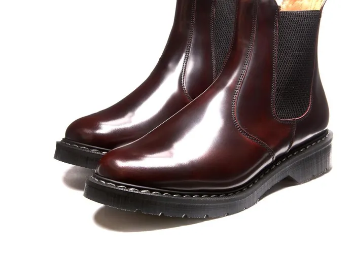 Women Solovair Dealer Boots Burgundy RubOff Dealer Boot