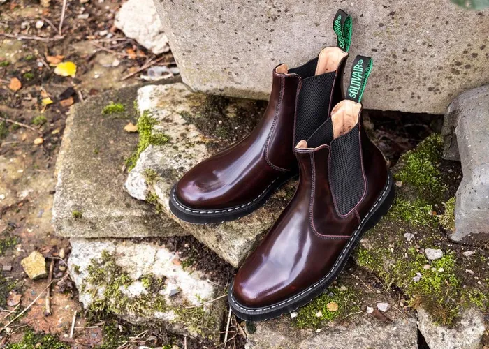 Women Solovair Dealer Boots Burgundy RubOff Dealer Boot