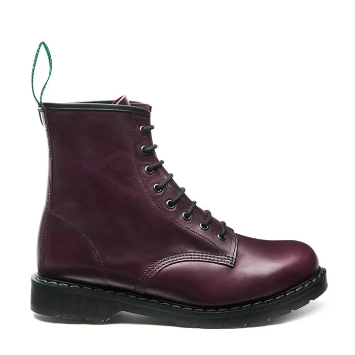 Women Solovair Derby Boots Burgundy Gaucho 8 Eye Derby Boot
