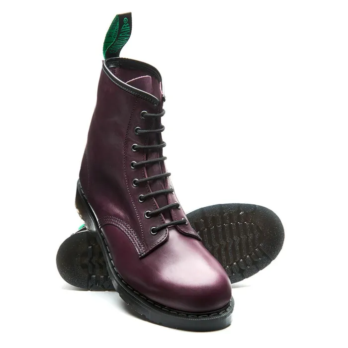 Women Solovair Derby Boots Burgundy Gaucho 8 Eye Derby Boot