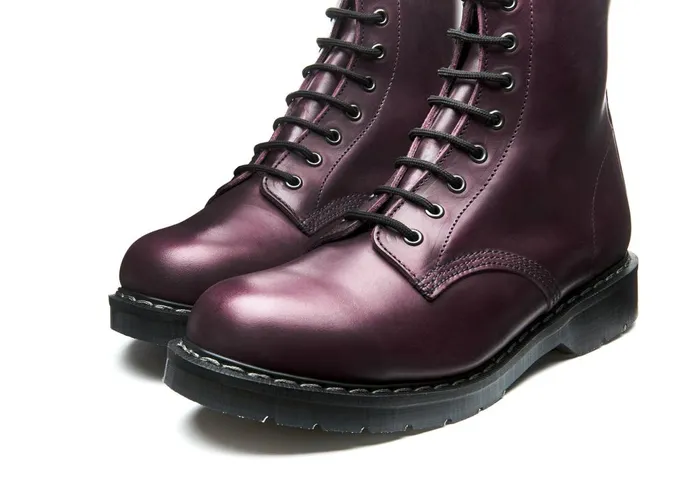 Women Solovair Derby Boots Burgundy Gaucho 8 Eye Derby Boot