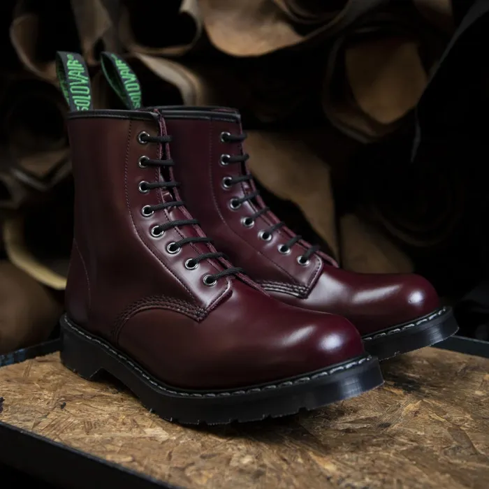 Women Solovair Derby Boots Oxblood 8 Eye Derby Boot