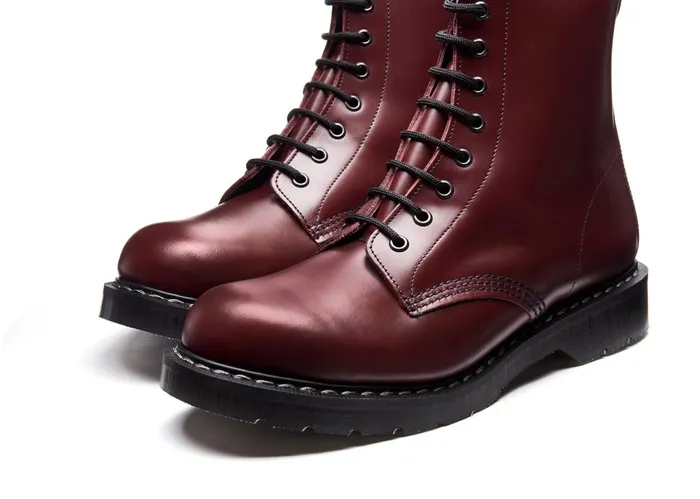 Women Solovair Derby Boots Oxblood 8 Eye Derby Boot