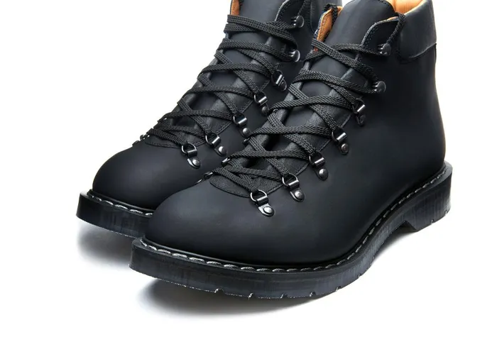 Women Solovair Hiker Boots Black Greasy Urban Hiker