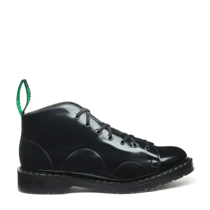 Women Solovair Monkey Boots Black Vegan HiShine Monkey Boot