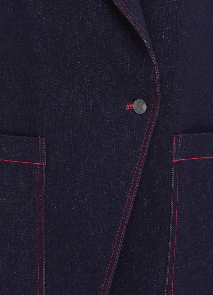 Women Suiting LEO LIN Jocelyn Denim Split Blazer 8211 Indigo