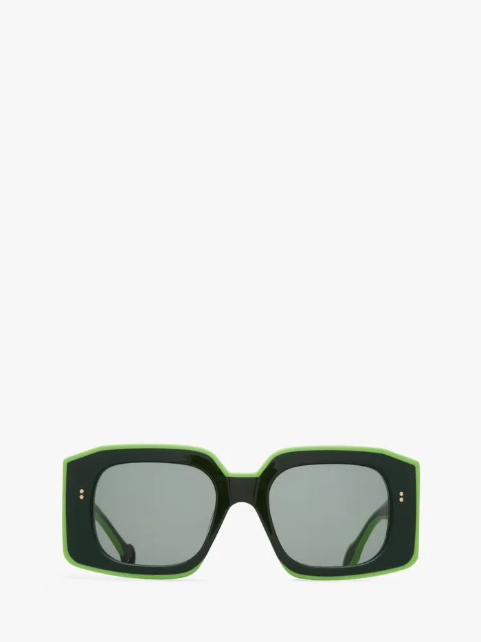 Women SUNGLASSES JW Anderson LARGE SQUARE BUMPER SUNGLASSES Khaki