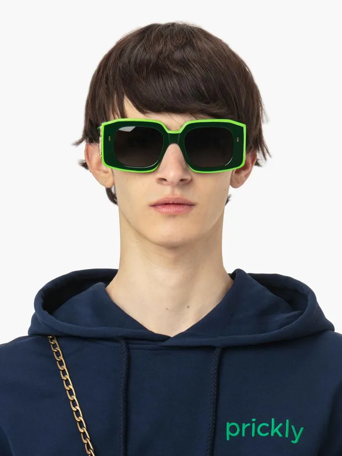 Women SUNGLASSES JW Anderson LARGE SQUARE BUMPER SUNGLASSES Khaki Women SUNGLASSES JW Anderson LARGE SQUARE BUMPER SUNGLASSES Khaki