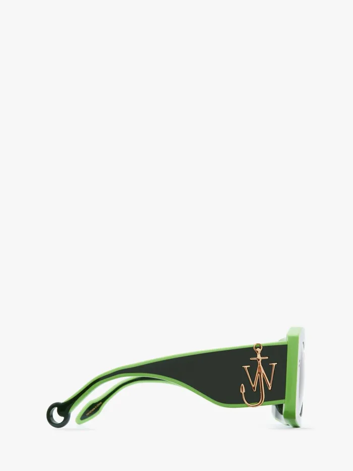 Women SUNGLASSES JW Anderson LARGE SQUARE BUMPER SUNGLASSES Khaki Women SUNGLASSES JW Anderson LARGE SQUARE BUMPER SUNGLASSES Khaki