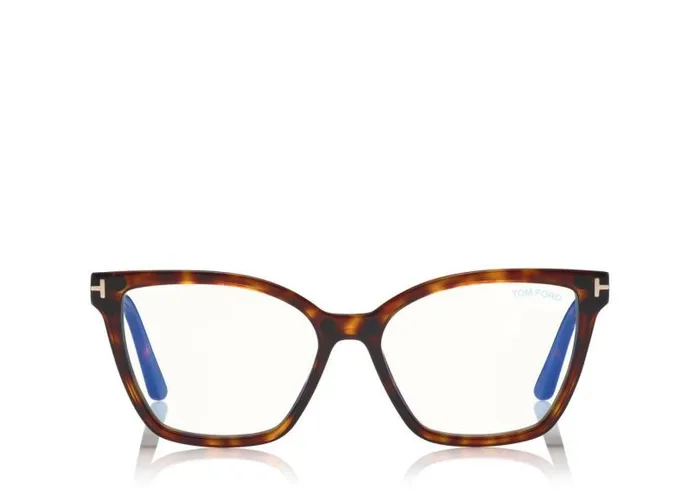 Women SUNGLASSES Tom Ford Double Clip On Blue Block Opticals Red Havana
