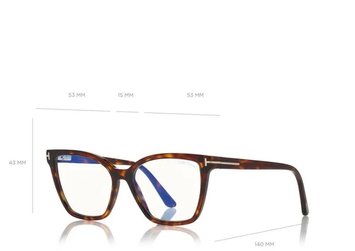 Women SUNGLASSES Tom Ford Double Clip On Blue Block Opticals Red Havana