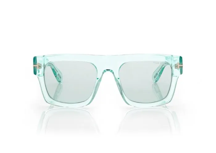 Women SUNGLASSES Tom Ford Fausto Sunglasses Shiny Light Blue Blue