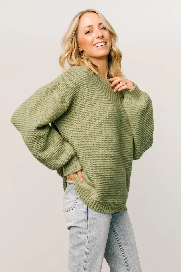 Women Sweaters Baltic Born Bentley Chunky Knit Sweater Olive Women Sweaters Baltic Born Bentley Chunky Knit Sweater Olive