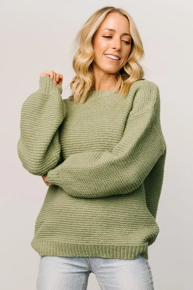 Women Sweaters Baltic Born Bentley Chunky Knit Sweater Olive Women Sweaters Baltic Born Bentley Chunky Knit Sweater Olive
