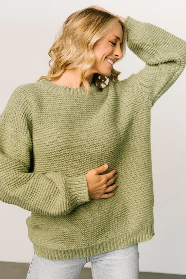 Women Sweaters Baltic Born Bentley Chunky Knit Sweater Olive Women Sweaters Baltic Born Bentley Chunky Knit Sweater Olive