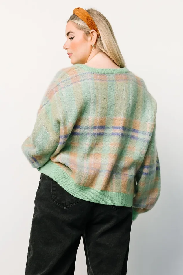 Women Sweaters Baltic Born Brentridge Plaid Sweater Green Multi