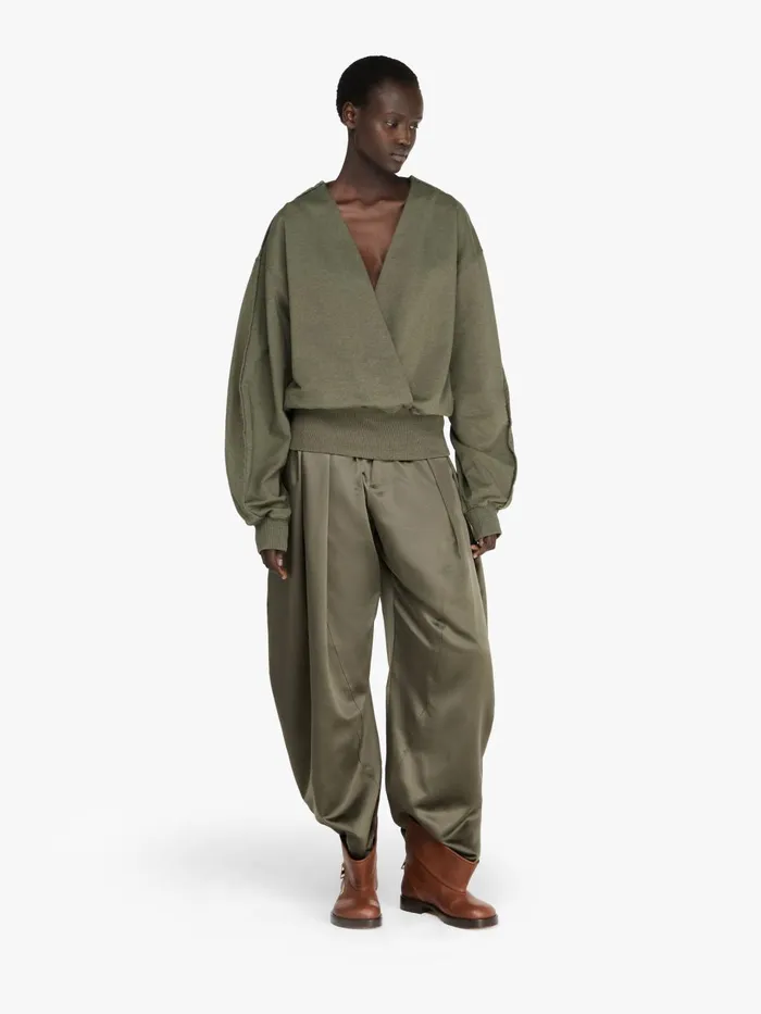 Women Sweatshirt and Hoodies JW Anderson ROUNDED WRAPFRONT SWEATSHIRT Khaki Women Sweatshirt and Hoodies JW Anderson ROUNDED WRAPFRONT SWEATSHIRT Khaki