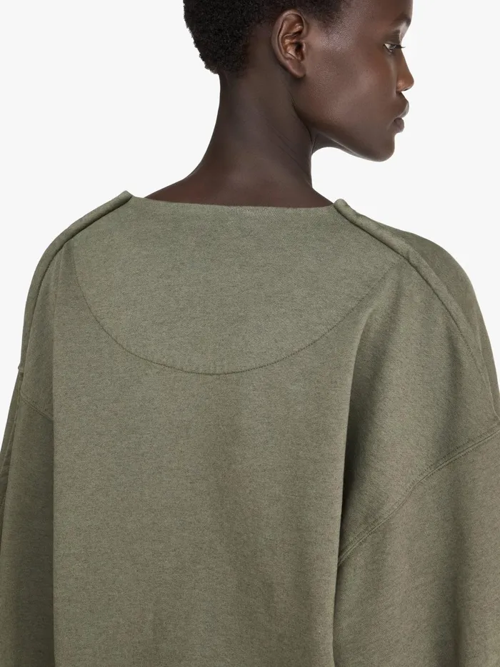 Women Sweatshirt and Hoodies JW Anderson ROUNDED WRAPFRONT SWEATSHIRT Khaki Women Sweatshirt and Hoodies JW Anderson ROUNDED WRAPFRONT SWEATSHIRT Khaki
