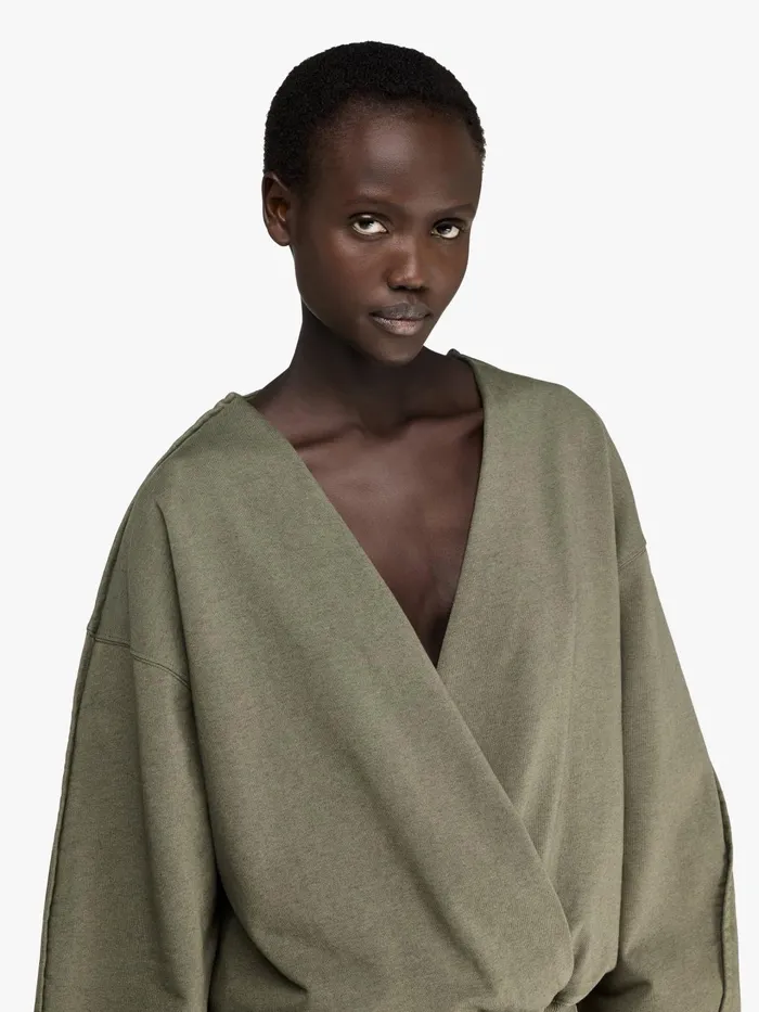 Women Sweatshirt and Hoodies JW Anderson ROUNDED WRAPFRONT SWEATSHIRT Khaki Women Sweatshirt and Hoodies JW Anderson ROUNDED WRAPFRONT SWEATSHIRT Khaki